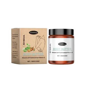 WOODSLEEP body butter 100g with almond oil, frankincense, and vitamin E for deep hydration.