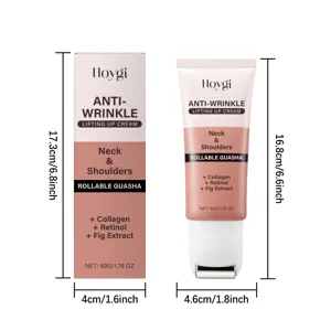 HOYGI Crema Antiarrugas para el Cuello con Rodillo 50G Tratamiento Reafirmante Piel