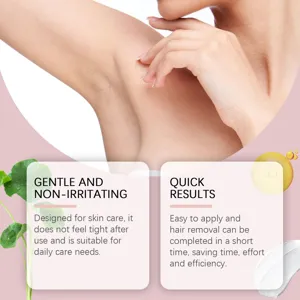 Gentle hair removal cream detail view, skin care formula, fast and smooth results for body use.