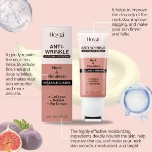 Crema para el cuello antiarrugas HOYGI en vista de detalle con colágeno y retinol.