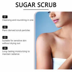 OCEAURA nourishing sugar scrub with plant particles, gentle exfoliating, cleansing and moisturizing.