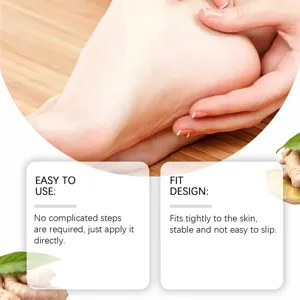 Détail de patch pour les pieds aux plantes et gingembre, application facile et ajusté.
