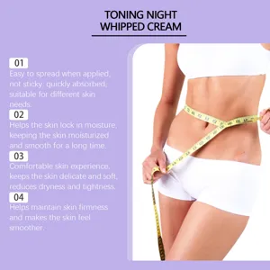 Night body whipping cream for skin firmness and moisturizing care, easy to spread and absorb.