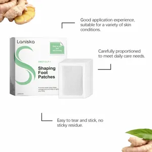 LANISKA patchs de modelage pour pieds, vue détaillée avec extrait de gingembre pour soins corporels.
