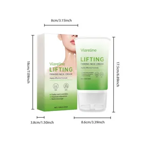 Crema reafirmante de cuello VIARELINE con rodillo, fórmula antienvejecimiento lifting 120g.