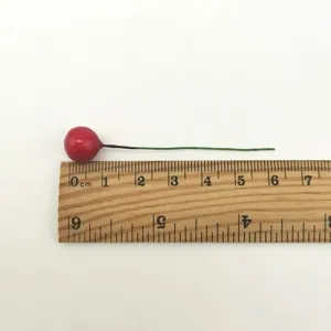 Artificial Christmas red berries with wire stem 10mm DIY craft floral decor accessory