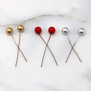10mm Christmas simulated berries DIY artificial fruit stems for holiday gifts craft decoration