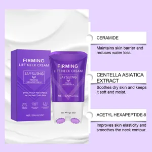 Crema reafirmante para cuello con aplicador de rodillo, enriquecida con ceramidas.