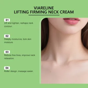 Crema reafirmante para el cuello VIARELINE, detalle con diseño de rodillo y antiarrugas.