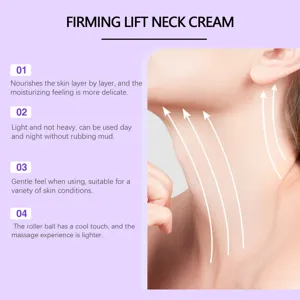 Crema reafirmante para el cuello con rodillo para nutrir e hidratar la piel.