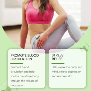 Mint aromatherapy shower steamer detail image showing relaxation and soothing benefits for body.