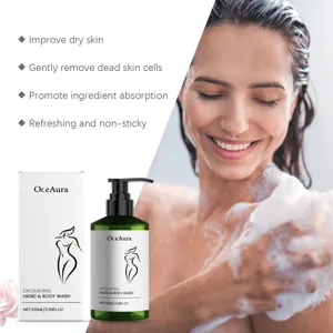 OceAura exfoliating hand and body wash 100ml gentle cleansing and skin smoothing formula