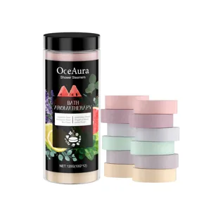 Pastillas aromaterapia para ducha OceAura, tabletas de baño perfumadas variadas para relajación spa.