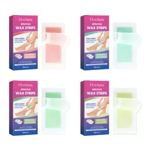 OceAura effective wax strips for legs and body hair removal, gentle formula 30 pieces pack.
