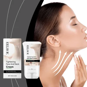 Detalle de la crema roller reafirmante de cuello EELHOE con efecto lifting visible.