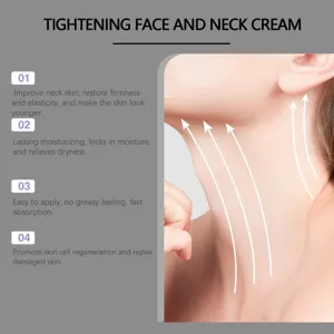 Vista detallada de la aplicación de crema para el cuello con beneficios reafirmantes e hidratantes.