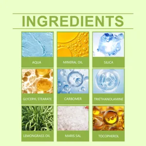 Dettagli sugli ingredienti dello scrub corpo alla citronella con formula naturale e componenti.