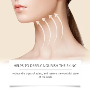 Hals verstevigende crème detailfoto toont huidlifting en effectieve diepe voeding.