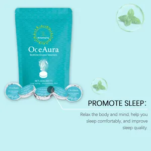 OceAura ταμπλέτες ντους μέντας λεπτομερής εικόνα για χαλαρωτική αρωματοθεραπεία.