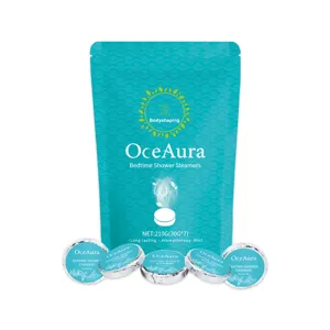 OCEAURA Premium Δισκία Ντους Μέντας Αρωματοθεραπείας Χαλάρωσης Μπάνιου 7 Τεμάχια Pack