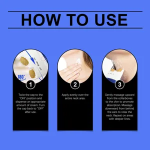 Roller neck cream instruction detail image showing how to use the massaging skincare tool.