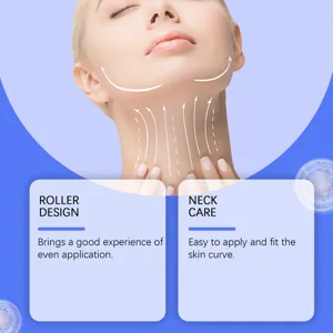 Roller neck cream for moisturizing firming and smoothing skin curve detail display.