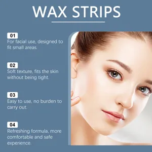 Bandes de cire pour épilation du visage, texture douce pour petites zones, portable et facile.