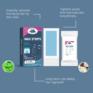 Bandes de cire pour le visage Hanchobit pour peau sensible, épilation douce et efficace.