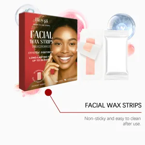 HOYGI facial wax strips set for smooth hair removal, gentle on face, chin, brow and lip use.