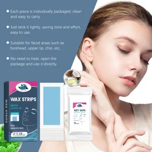 HANCHOBIT bandes de cire pour le visage peau sensible, utilisation facile, épilation douce
