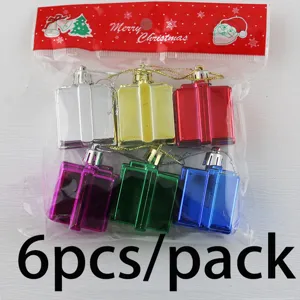 6Pz Pendenti Scatola Regalo per Albero di Natale 5cm Ornamenti Sospesi Decorazione
