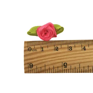 Aplicaciones de flores de rosa de cinta para manualidades DIY y accesorios de vestidos, 2.7cm.