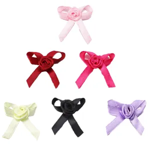 Conjunto colorido de lazos de rosas de cinta para manualidades accesorios para el cabello