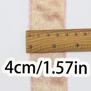 Gold stamped plush ribbon 4cm wide, ideal for sewing crafts wedding decor and gift wrapping.