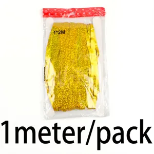 Gold tinsel foil fringe curtain for party backdrop decoration, 1x2m festive door curtain.