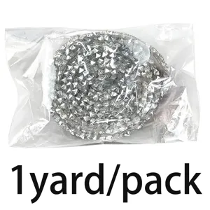 Silver rhinestone trim roll adhesive crystal ribbon DIY sewing sparkly 1 yard pack