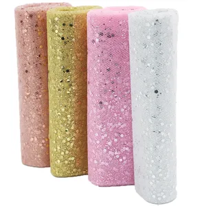 15cm glitter tulle fabric roll for party Christmas decor and DIY sewing craft projects