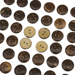 2cm Coconut Wood Buttons 2-Hole Natural Shell Buttons Sewing DIY Crafts Clothes Accessories