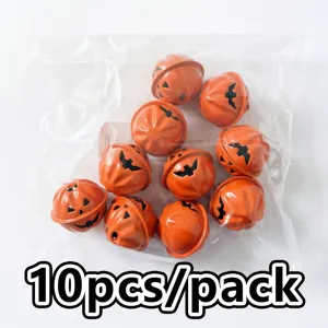 Halloween zucca fantasma campanelli 10pz 3cm DIY festa ornamenti sospesi artigianato
