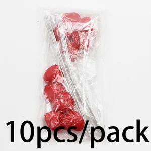 10pcs Red Heart Cake Toppers Valentine Day Dessert Table DIY Party Decoration Supplies