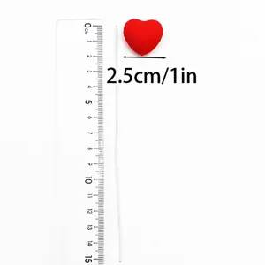 Red heart soft glue resin ornament 2.5cm for party decoration dessert table DIY handmade accessories