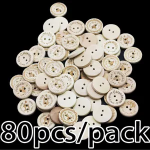Wooden buttons 2cm 2-hole bowl shape handmade sewing craft buttons pack of 80 pieces