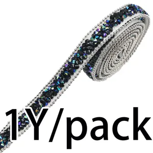 1cm resine strass ruban bordure autocollant etincelant cristal DIY couture art