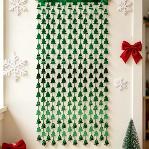 Christmas Tree Tinsel Fringe Curtain Plastic Hanging Garland For Xmas Birthday Party DIY Home Wall Decoration