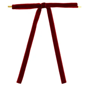 Red velvet ribbon bow with wire ties, perfect for DIY craft decoration, gift packing.
