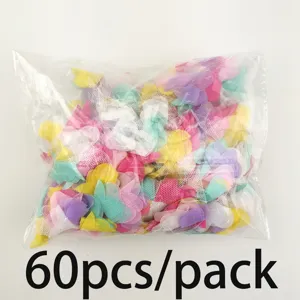 60pcs colorful chiffon mesh flower petals handmade DIY clothing accessories gift decoration