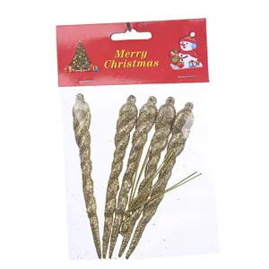 5 Stk 12cm Weihnachtsbaum Hängeornamente Glitzer Eiszapfen Anhänger Party Deko Zubehör