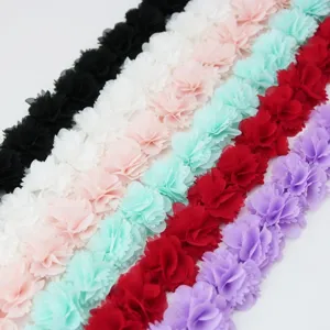 Nastro di finitura per fiori in pizzo chiffon 45mm cucito artigianato regalo decoro 1M