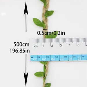 5m leaf hemp rope green vine ribbon for home gardening and pet climbing decoration crafts