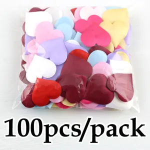 100pcs colorful heart fabric petals for wedding Valentine's day romantic home decor DIY